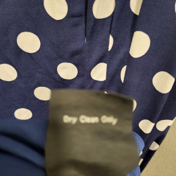 J. Peterman Midi Dress Women's Size 14 Polka Dot Flowy Lined Office Church - Picture 5 of 7